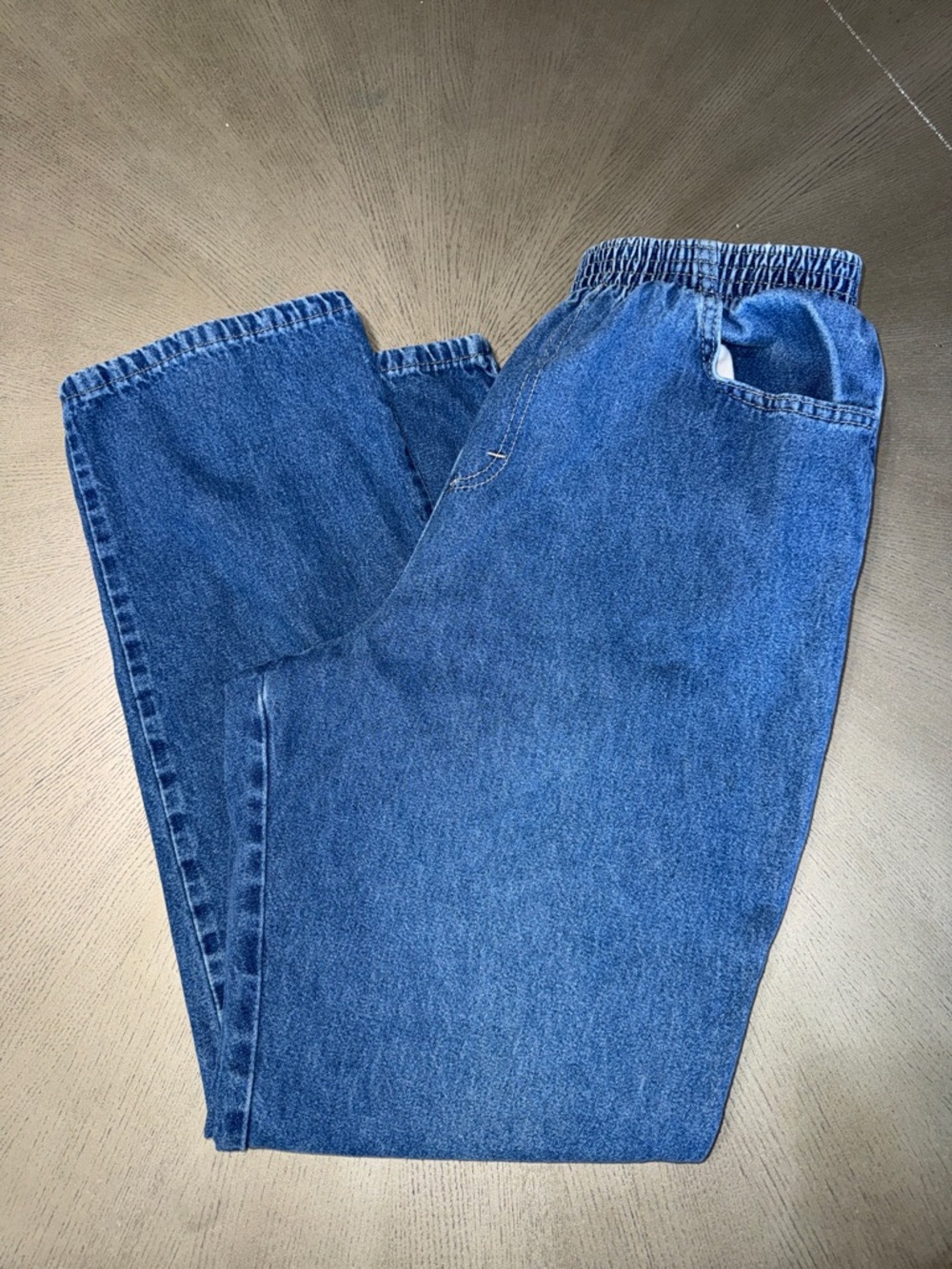 Vintage Chic High Waisted Elastic Waist Mom Jeans - 8 Petite